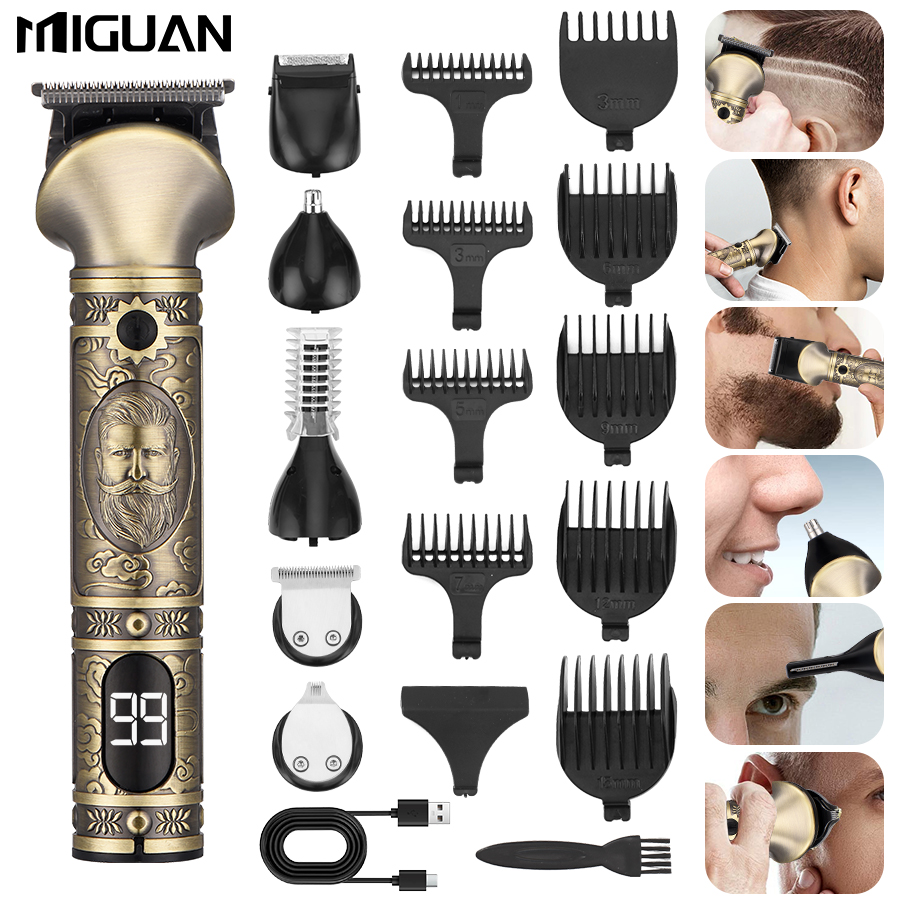 Men'S Grooming Nose Hair Trimmer - Set di Tagliacapelli e Regolabarba 6-in-1