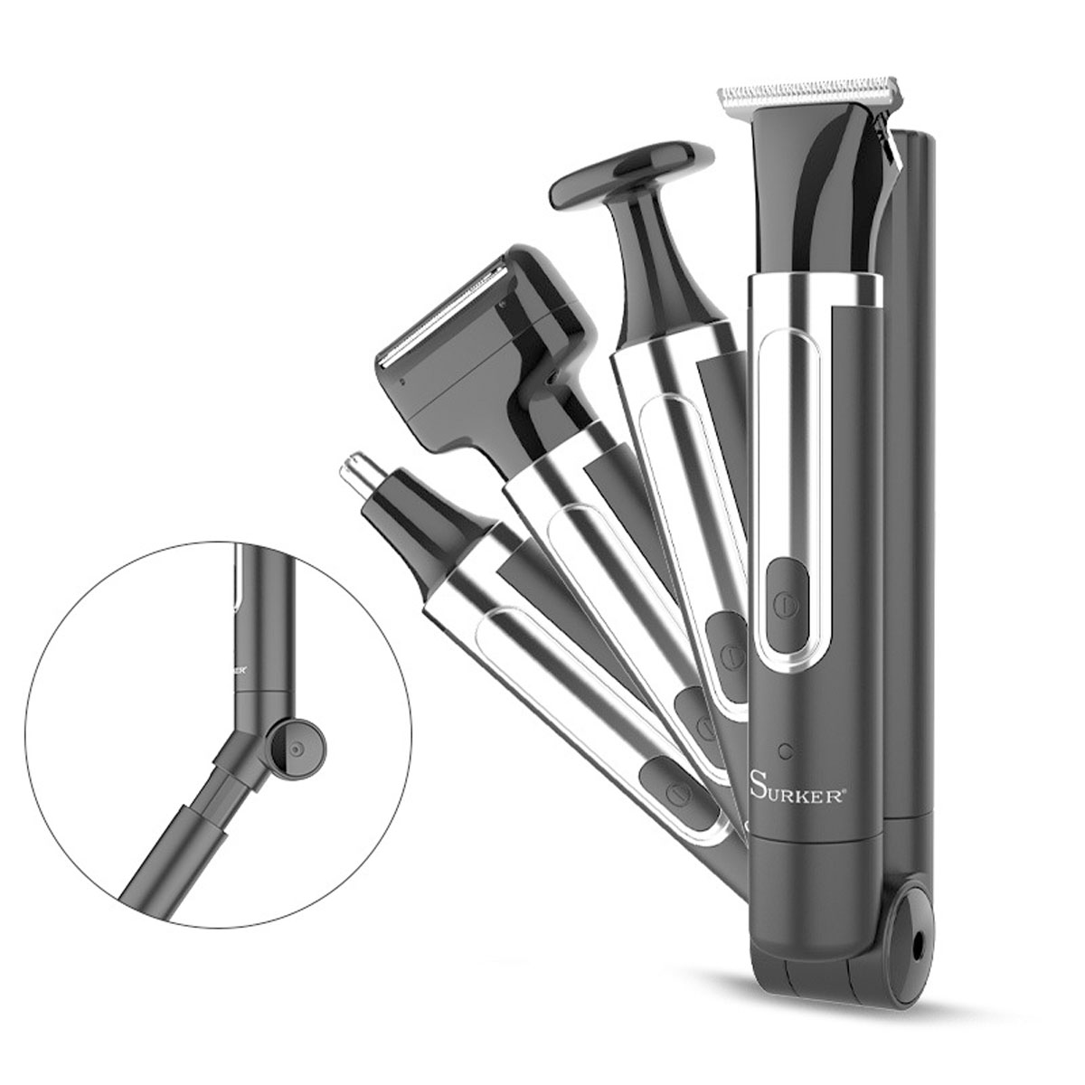 Men'S Grooming Nose Hair Trimmer - Surker Rasoio 4 in 1 per