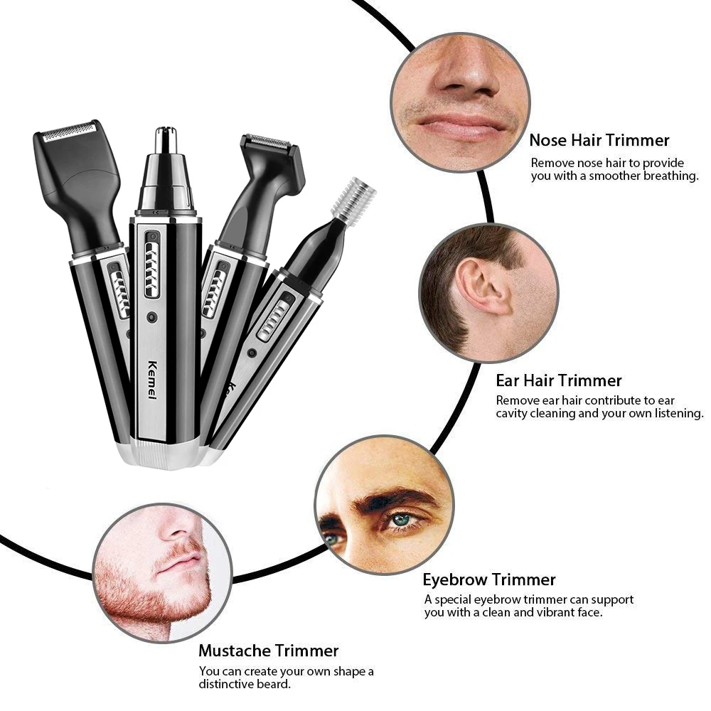 Kemei 4 in 1 trimmer per uomo  - Men'S Grooming Nose Hair Trimmer recensione e prezzo